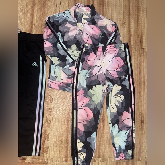 Adidas Kids Tracksuit bundle - Pink, Black, and Floral - Picture 3 of 4